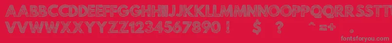 MildLifeTexturedPersonalUse-fontti – harmaat kirjasimet punaisella taustalla