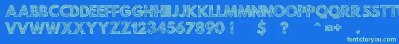 MildLifeTexturedPersonalUse Font – Green Fonts on Blue Background