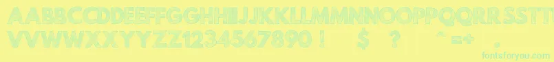 MildLifeTexturedPersonalUse Font – Green Fonts on Yellow Background