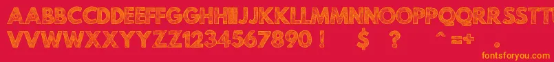 Police MildLifeTexturedPersonalUse – polices orange sur fond rouge