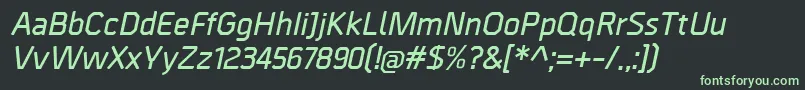 Fonte BordaDemibolditalic – fontes verdes em um fundo preto