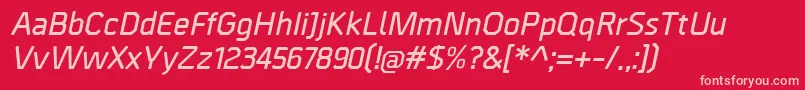 BordaDemibolditalic Font – Pink Fonts on Red Background