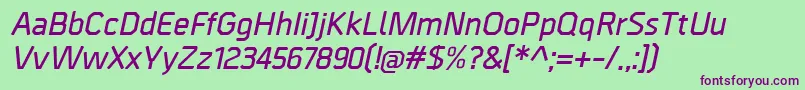 BordaDemibolditalic Font – Purple Fonts on Green Background