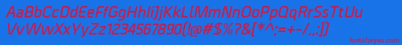 BordaDemibolditalic Font – Red Fonts on Blue Background