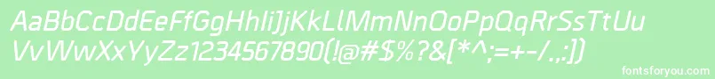 BordaDemibolditalic Font – White Fonts on Green Background