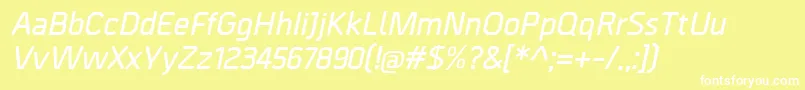 BordaDemibolditalic Font – White Fonts on Yellow Background