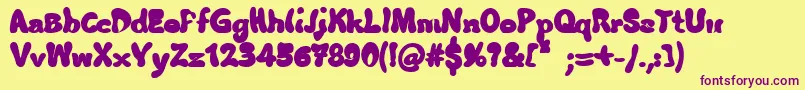 JazzBallBold-Schriftart – Violette Schriften auf gelbem Hintergrund