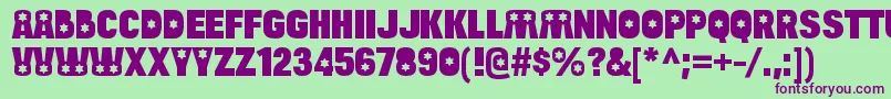 BulltoadshalomRegular Font – Purple Fonts on Green Background