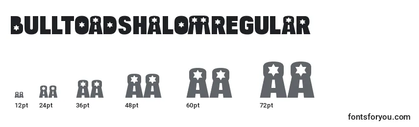 Размеры шрифта BulltoadshalomRegular