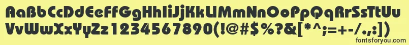 Шрифт ItcBauhausLtHeavy – чёрные шрифты на жёлтом фоне
