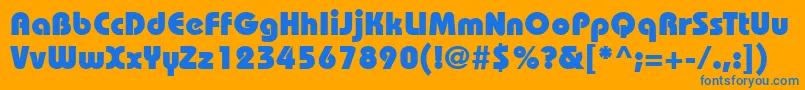 ItcBauhausLtHeavy Font – Blue Fonts on Orange Background