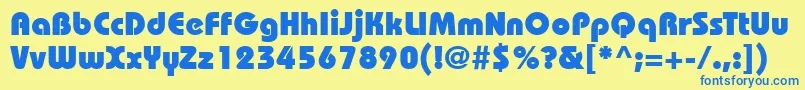 ItcBauhausLtHeavy Font – Blue Fonts on Yellow Background