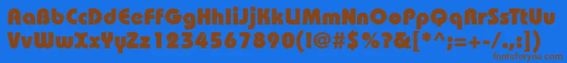 フォントItcBauhausLtHeavy – 茶色の文字が青い背景にあります。