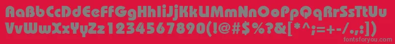 フォントItcBauhausLtHeavy – 赤い背景に灰色の文字