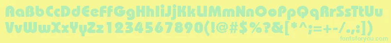 ItcBauhausLtHeavy-Schriftart – Grüne Schriften auf gelbem Hintergrund
