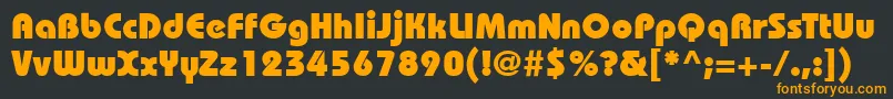 フォントItcBauhausLtHeavy – 黒い背景にオレンジの文字