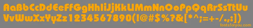 フォントItcBauhausLtHeavy – オレンジの文字は灰色の背景にあります。
