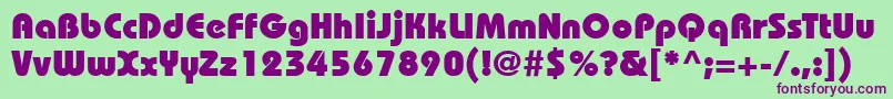 ItcBauhausLtHeavy Font – Purple Fonts on Green Background