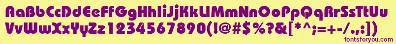 ItcBauhausLtHeavy Font – Purple Fonts on Yellow Background
