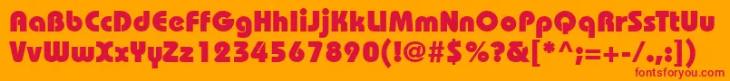 ItcBauhausLtHeavy Font – Red Fonts on Orange Background