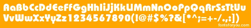ItcBauhausLtHeavy-Schriftart – Weiße Schriften auf orangefarbenem Hintergrund