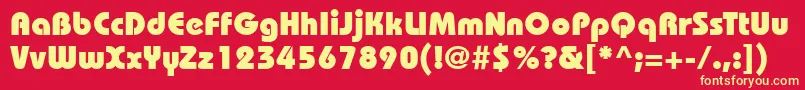 ItcBauhausLtHeavy Font – Yellow Fonts on Red Background