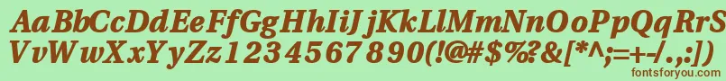 VeracityblacksskBoldItalic Font – Brown Fonts on Green Background