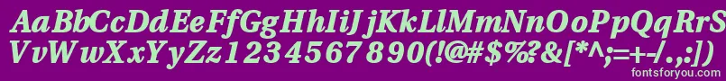 VeracityblacksskBoldItalic Font – Green Fonts on Purple Background