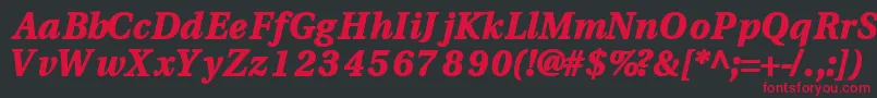 VeracityblacksskBoldItalic Font – Red Fonts on Black Background