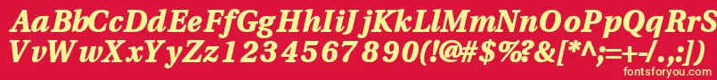 VeracityblacksskBoldItalic Font – Yellow Fonts on Red Background