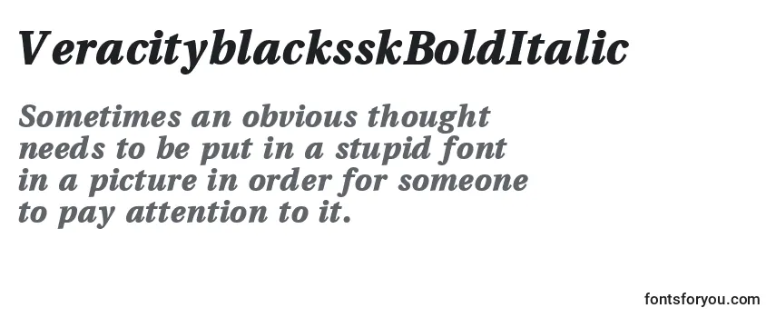 VeracityblacksskBoldItalic Font