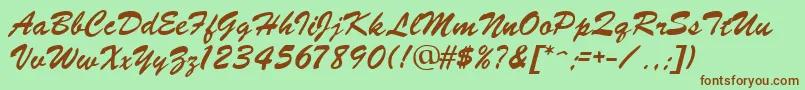 SignatureRegular Font – Brown Fonts on Green Background