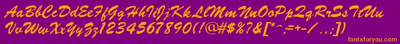 SignatureRegular Font – Orange Fonts on Purple Background