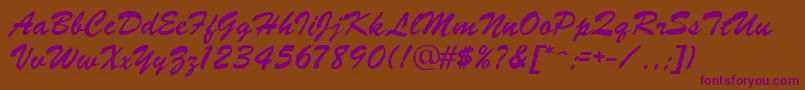 SignatureRegular Font – Purple Fonts on Brown Background