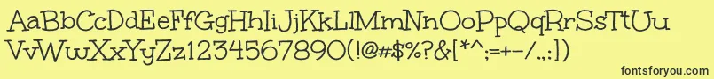 UnkemptRegular Font – Black Fonts on Yellow Background