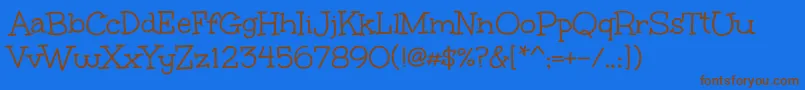 UnkemptRegular Font – Brown Fonts on Blue Background
