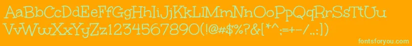 UnkemptRegular Font – Green Fonts on Orange Background