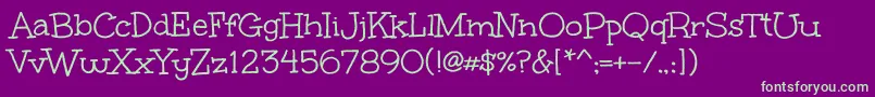 UnkemptRegular Font – Green Fonts on Purple Background