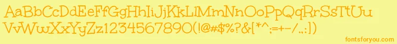 UnkemptRegular Font – Orange Fonts on Yellow Background