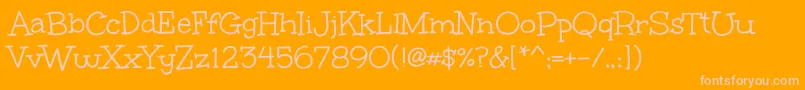 UnkemptRegular-Schriftart – Rosa Schriften auf orangefarbenem Hintergrund