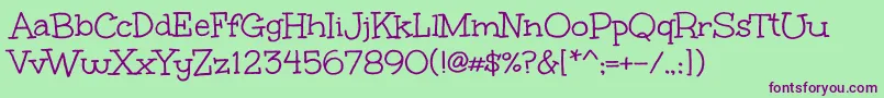 UnkemptRegular Font – Purple Fonts on Green Background