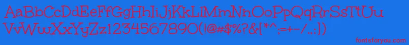 UnkemptRegular Font – Red Fonts on Blue Background