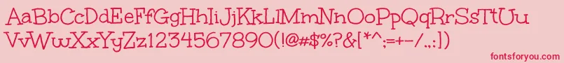 UnkemptRegular Font – Red Fonts on Pink Background