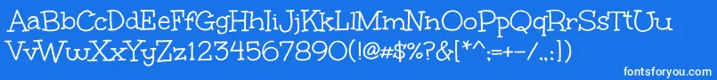 UnkemptRegular-Schriftart – Weiße Schriften auf blauem Hintergrund