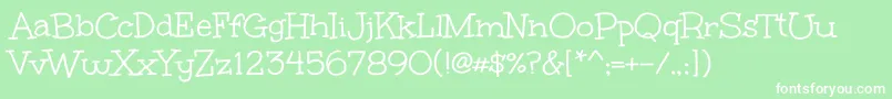 UnkemptRegular Font – White Fonts on Green Background