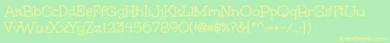 UnkemptRegular Font – Yellow Fonts on Green Background