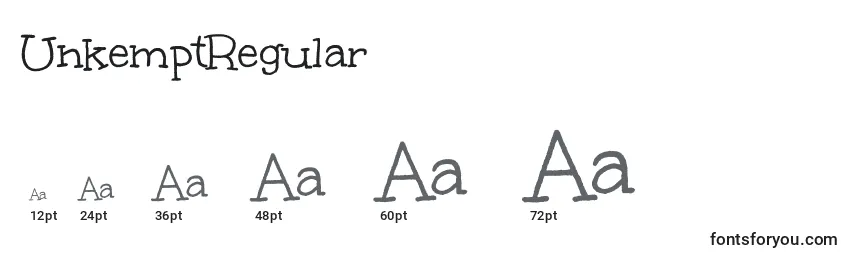 UnkemptRegular Font Sizes