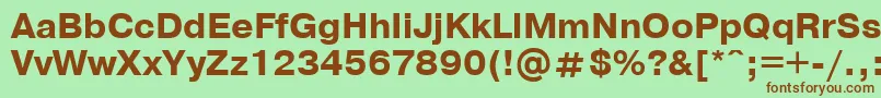 Шрифт PragmaticaBoldCyrillic – коричневые шрифты на зелёном фоне