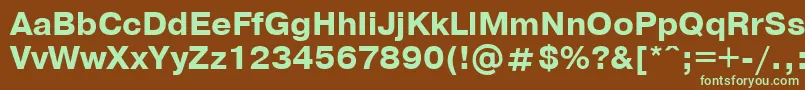 Czcionka PragmaticaBoldCyrillic – zielone czcionki na brązowym tle