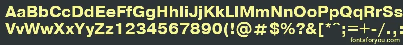 PragmaticaBoldCyrillic Font – Yellow Fonts on Black Background